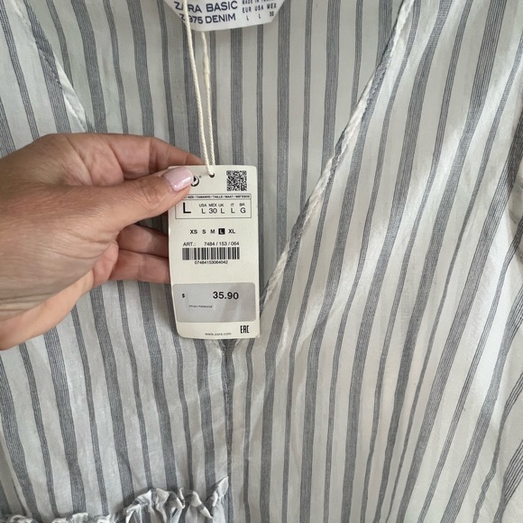 Zara striped flowy top brand new with tags L - Picture 4 of 5